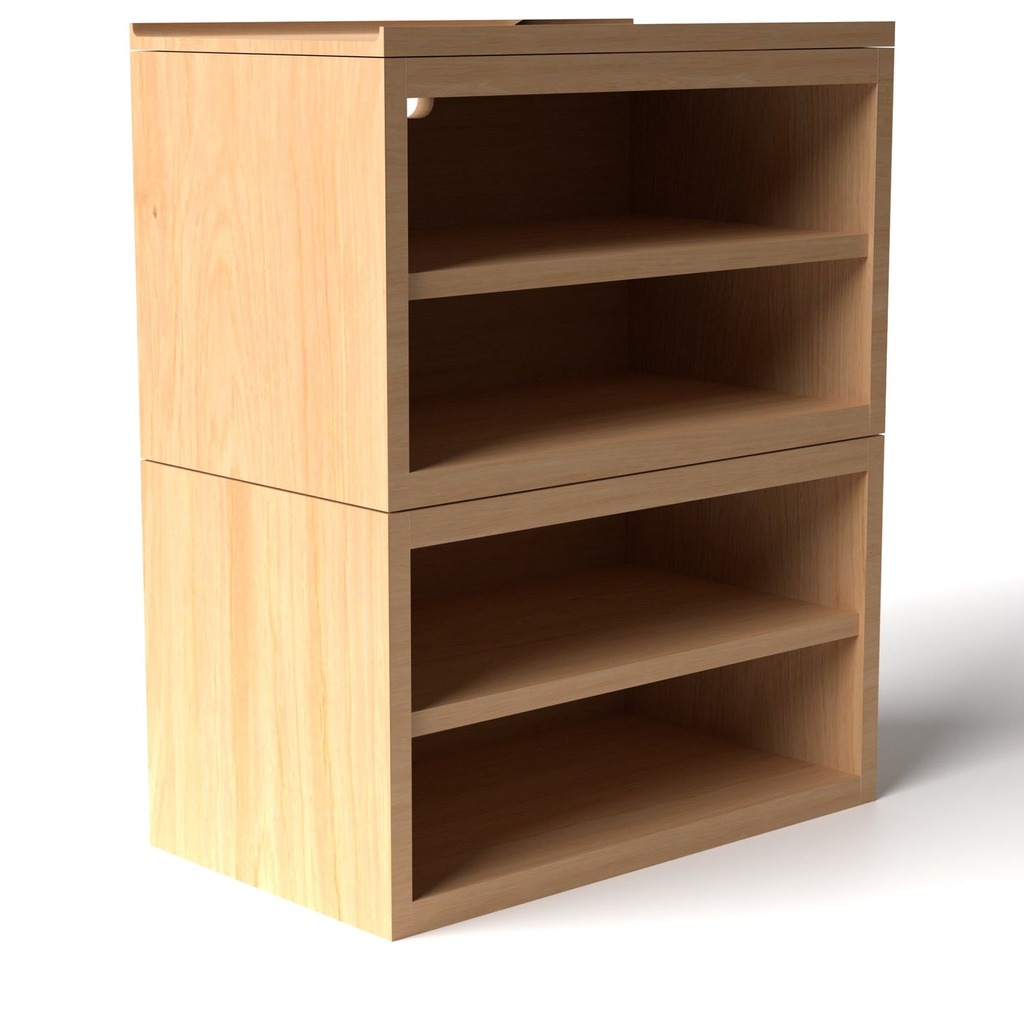 Stava Modular Shelving System | Solid Walnut/Teak/Oak Wood (4x1) | 3 Feet Length