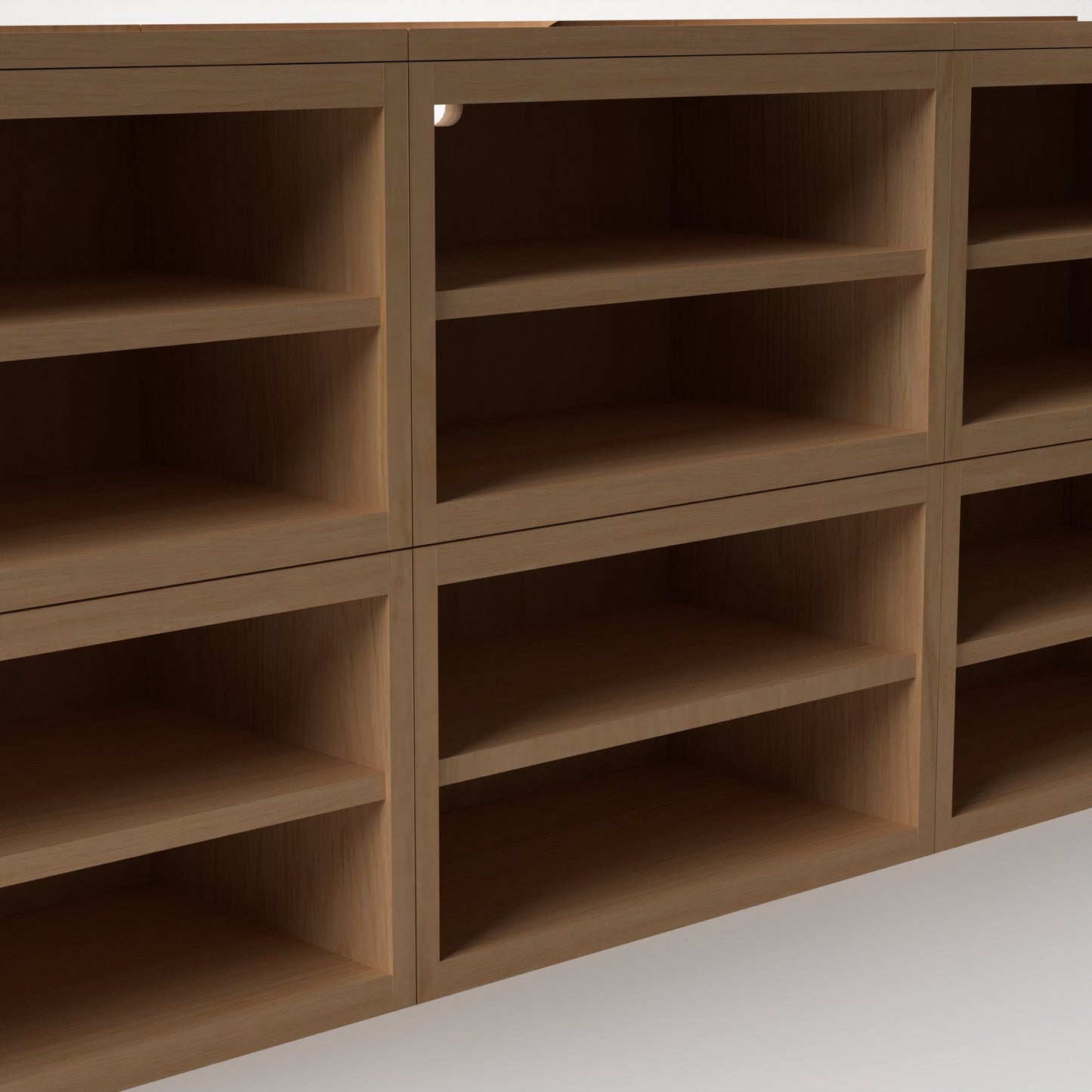 Stava Modular Shelving System | Solid Walnut/Teak/Oak Wood (4x3) | 8 Feet Length