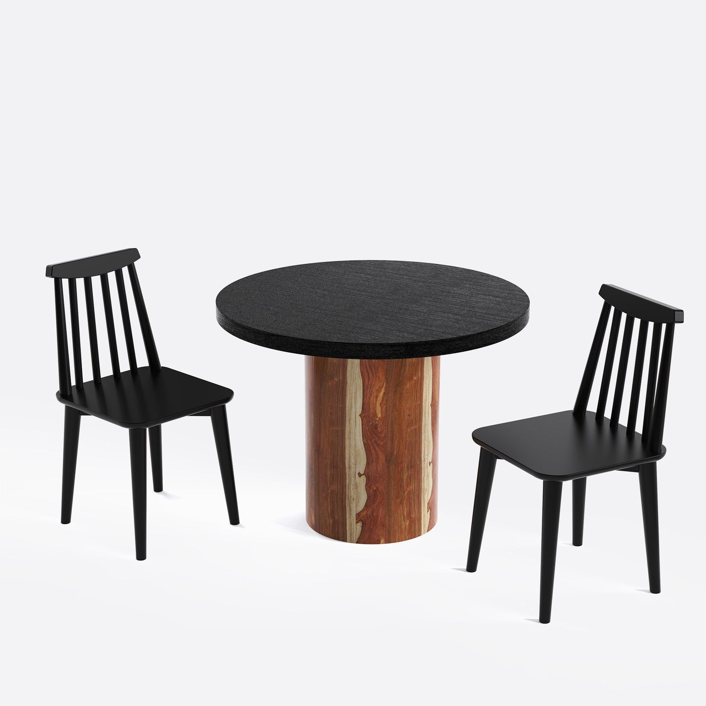 Luis-Polly Textured Black Dining Table Set - 2, 4 & 6 Seater/ All sizes