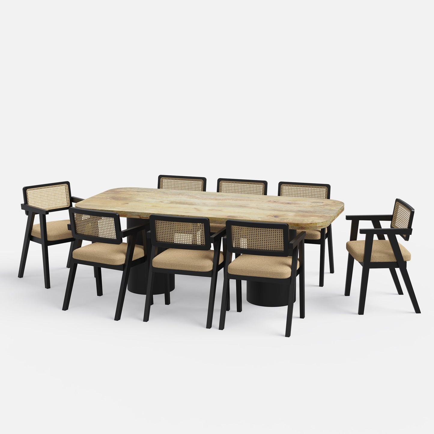 Alba-Bob Dining Table Set - 6 & 8 Seater/ All sizes