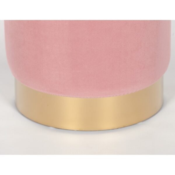 Paradise Round Ottoman In Velvet Fabric