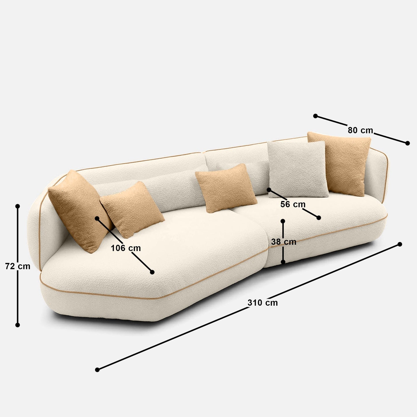 Sara Sectional Sofa - 122"