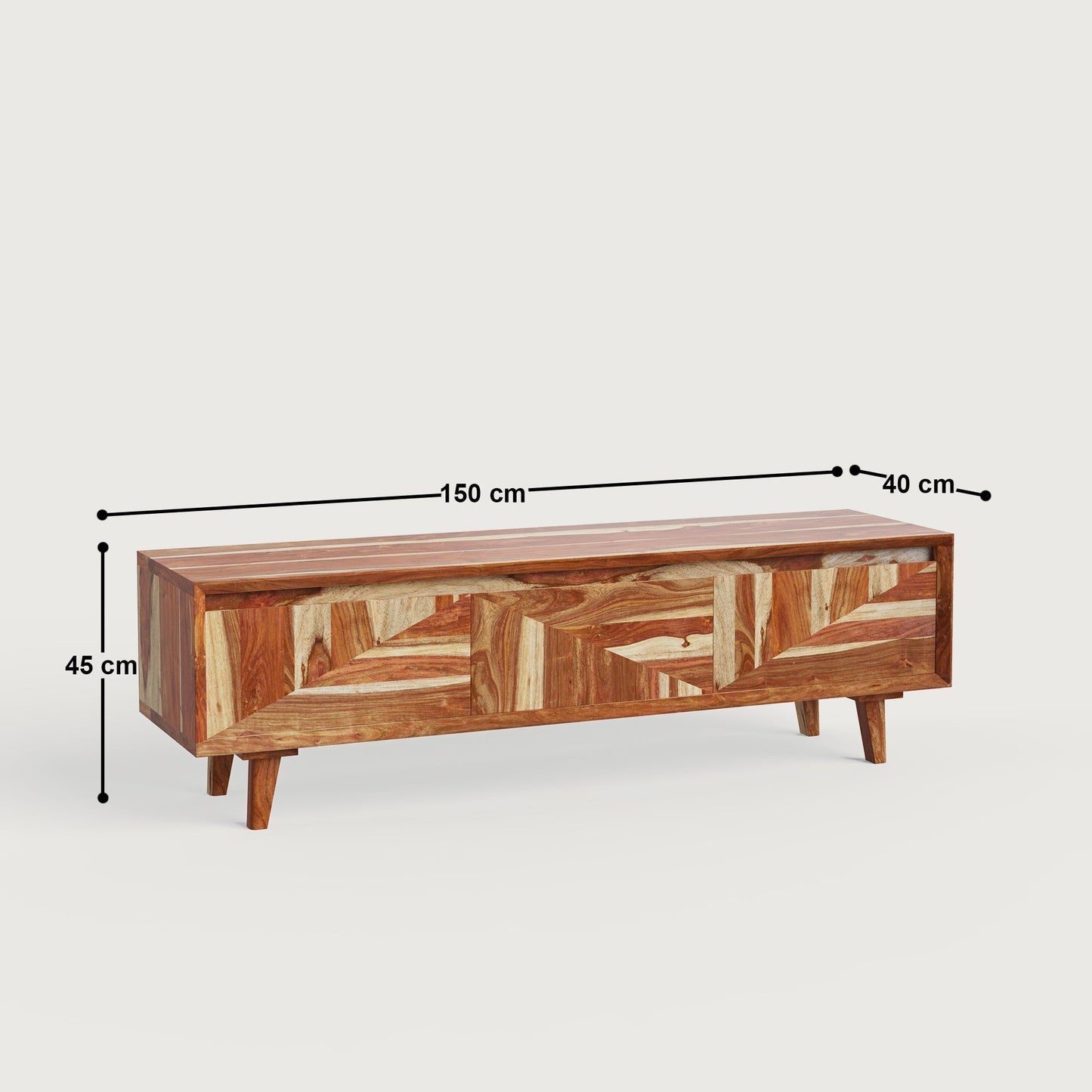 Cliff TV Unit Console Modern Classic in Sheesham