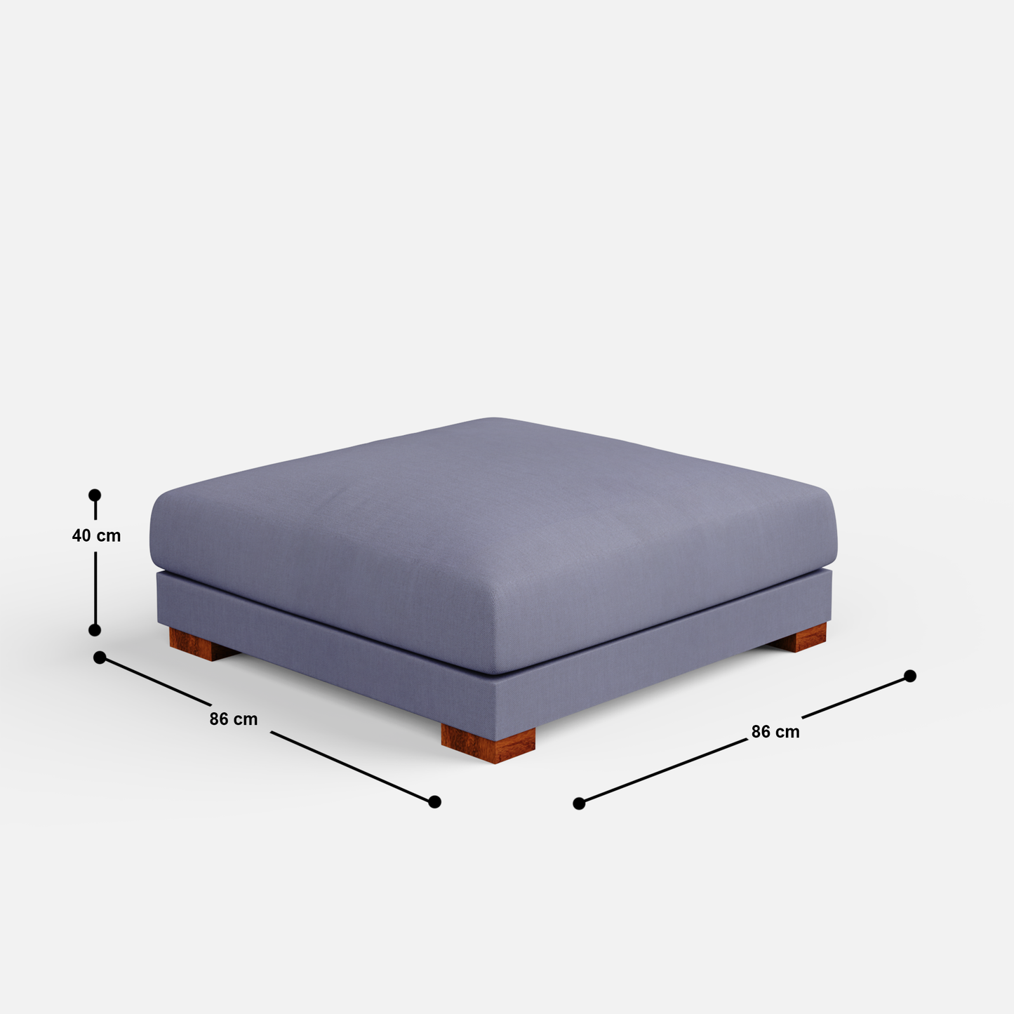 Derek modular right arm 3 seater sofa with ottoman - 133.5"