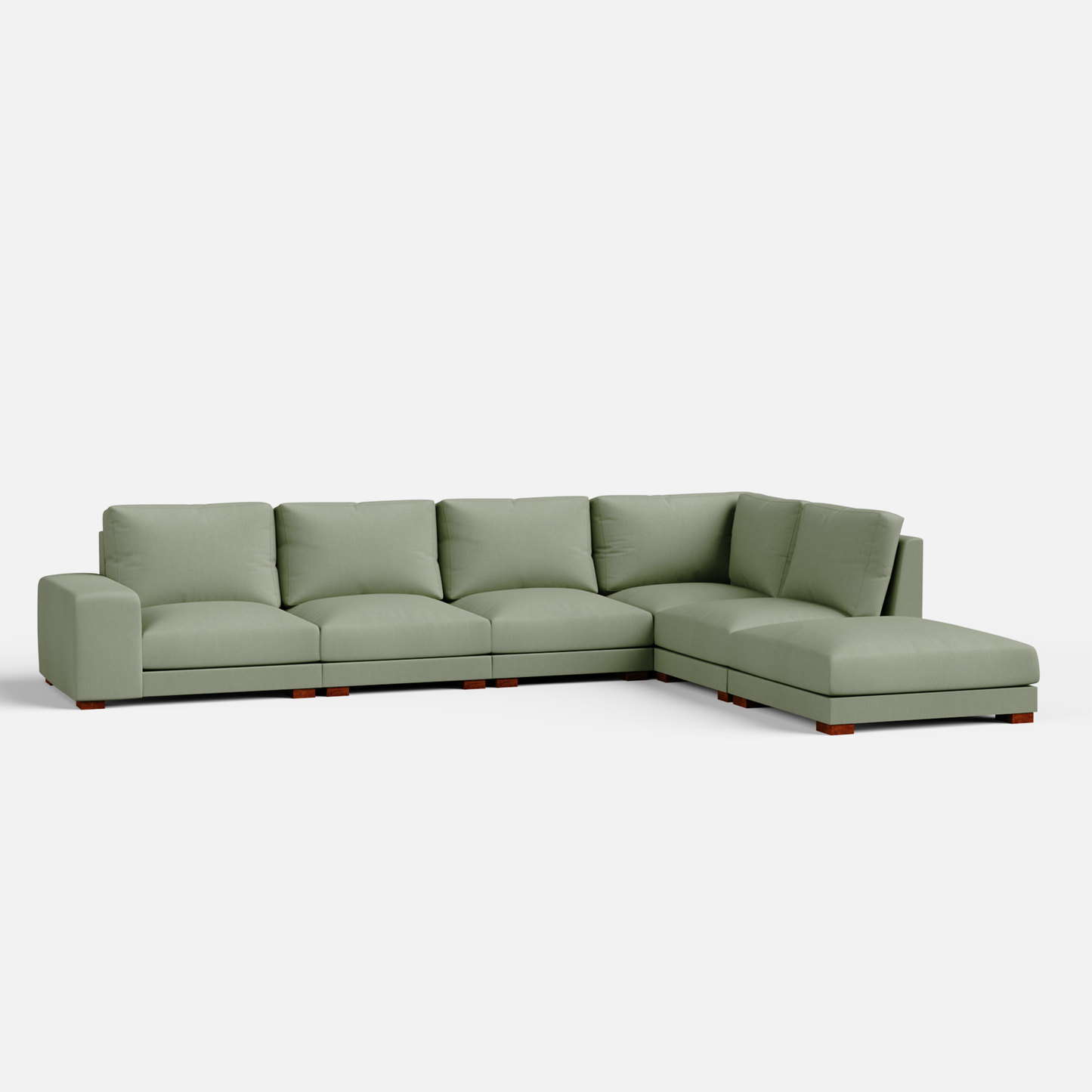 Derek modular right arm 5 seater sofa with ottoman - 127.5" | 61.6" Left chaise with 34" Ottoman