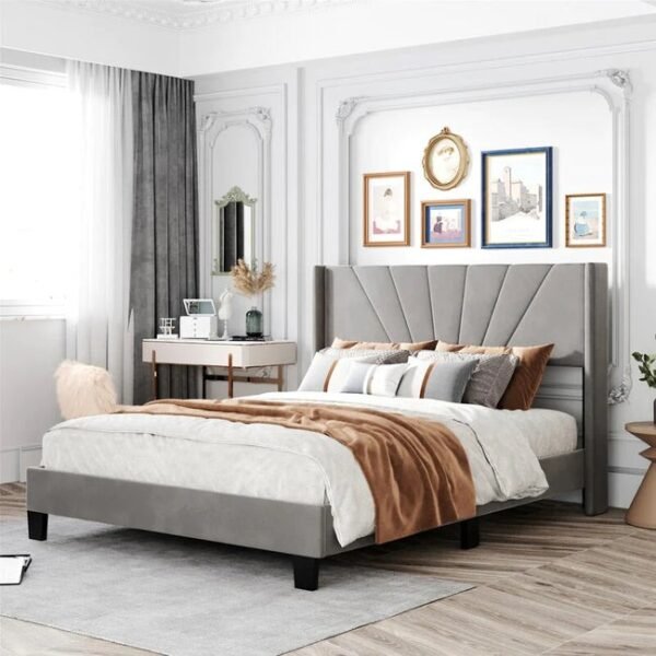 Noax Upholstered Bed Without Storage In Suede