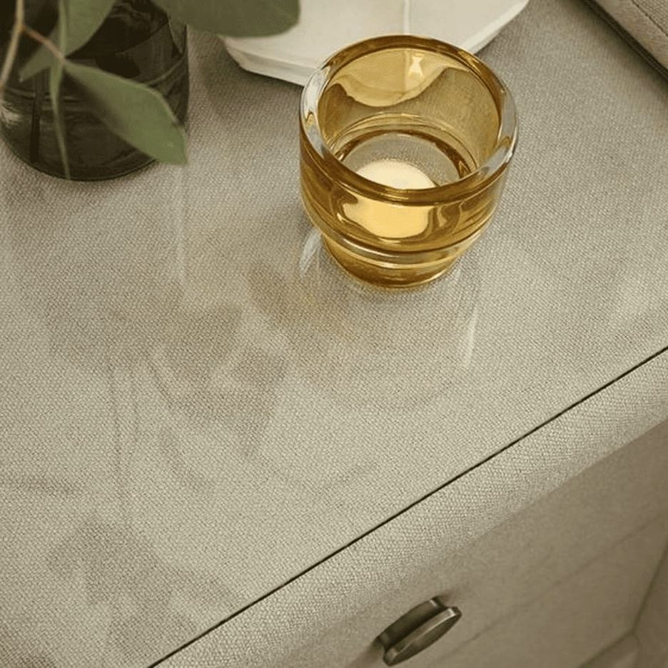 Elegant upholstered Bed Side Table 2 Drawer