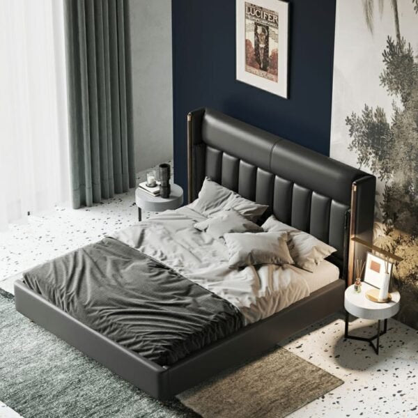 Singapore Upholstered Bed Without Storage In Leatherette