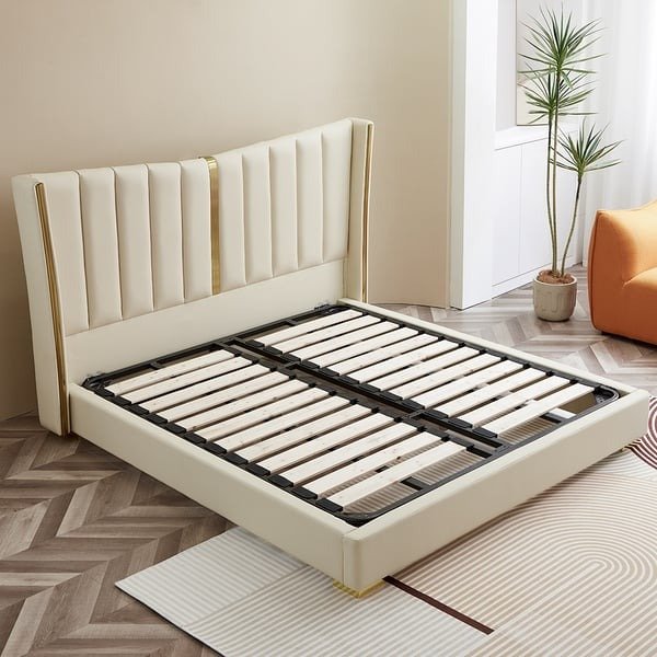 Visa Upholstered Bed Without Storage In Suede