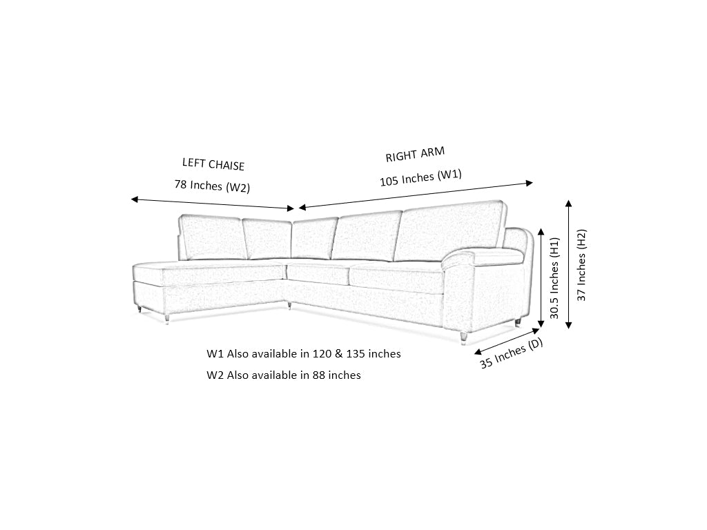 California Corner Fabric RHF With Chaise