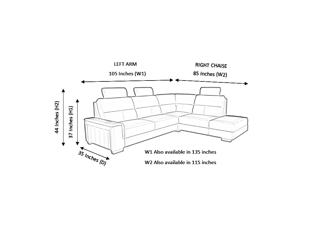 Hudson Corner Fabric LHF With Chaise