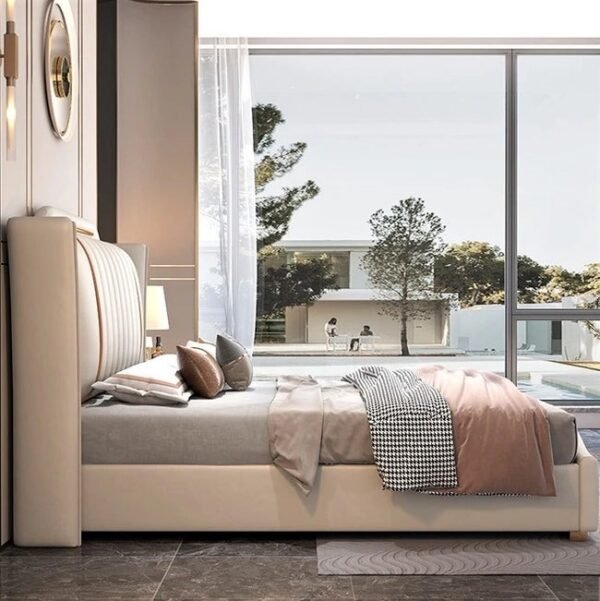 Mario Luxury Upholstered Bed WithOut Storage In Leatherette