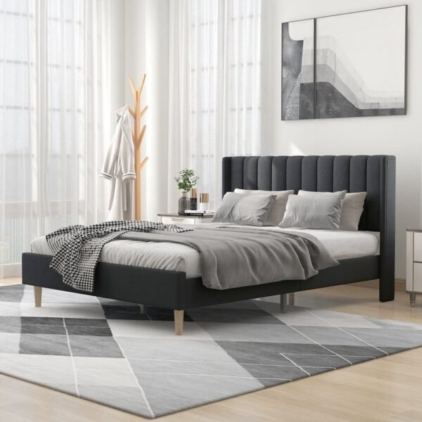 Ayzal Upholstered Bed Without Storage In Suede