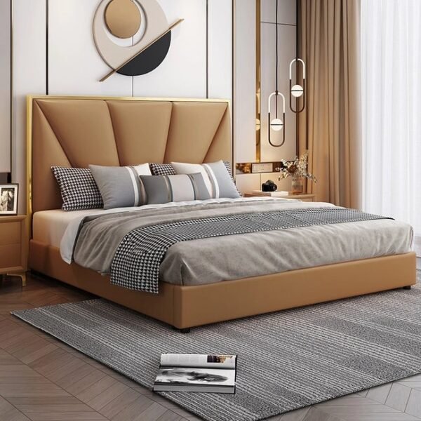 Egypt Luxury Upholstered Bed Without Storage In Leatherette