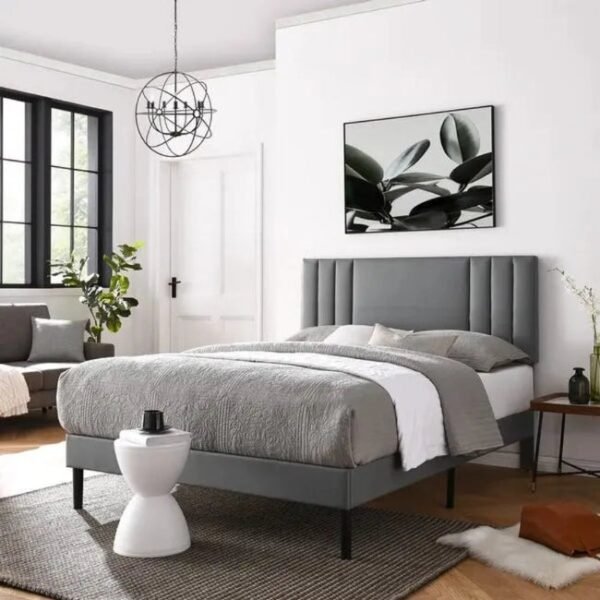 Orry Upholstered Bed Without Storage In Suede