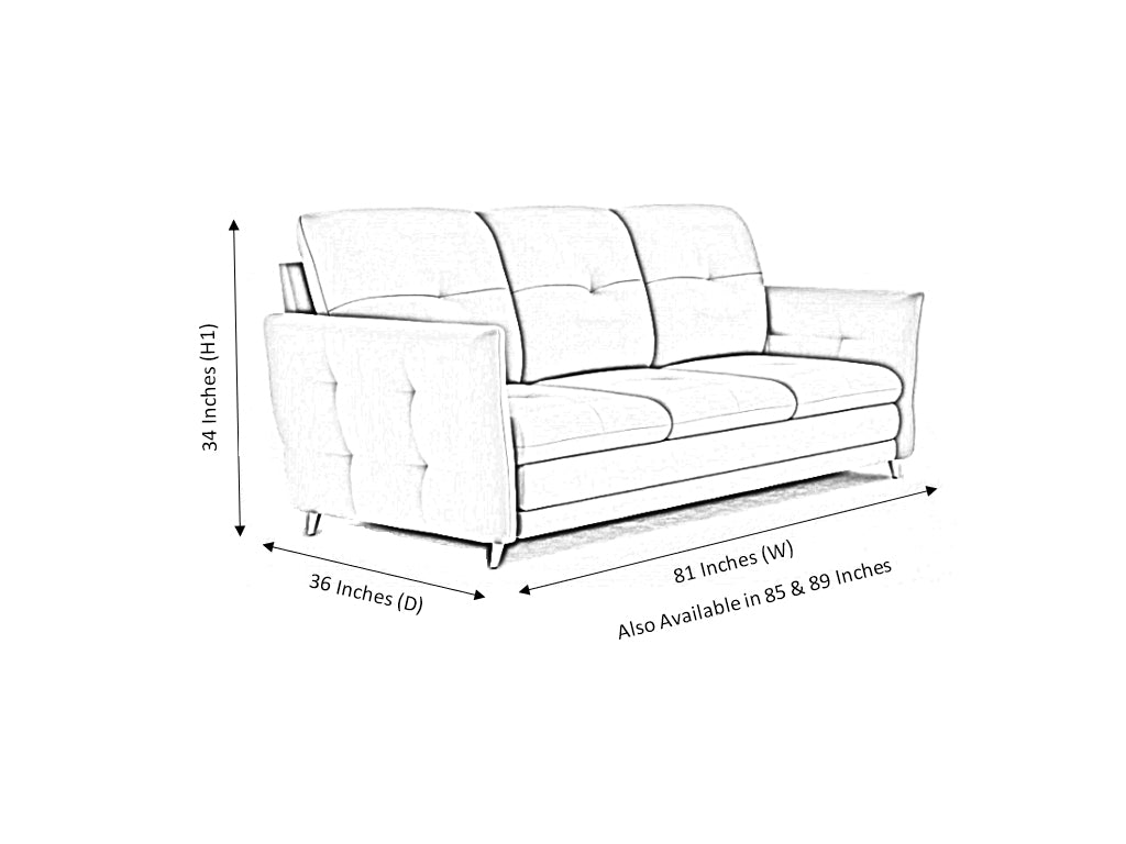 Modena 3 Seater Leather Sofa