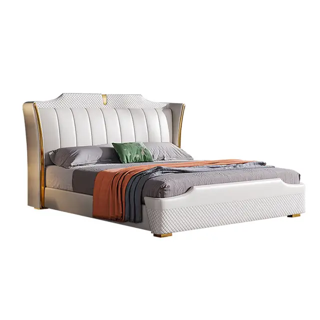Frosted Luxury Upholstered Bed Without Storage In Leatherette