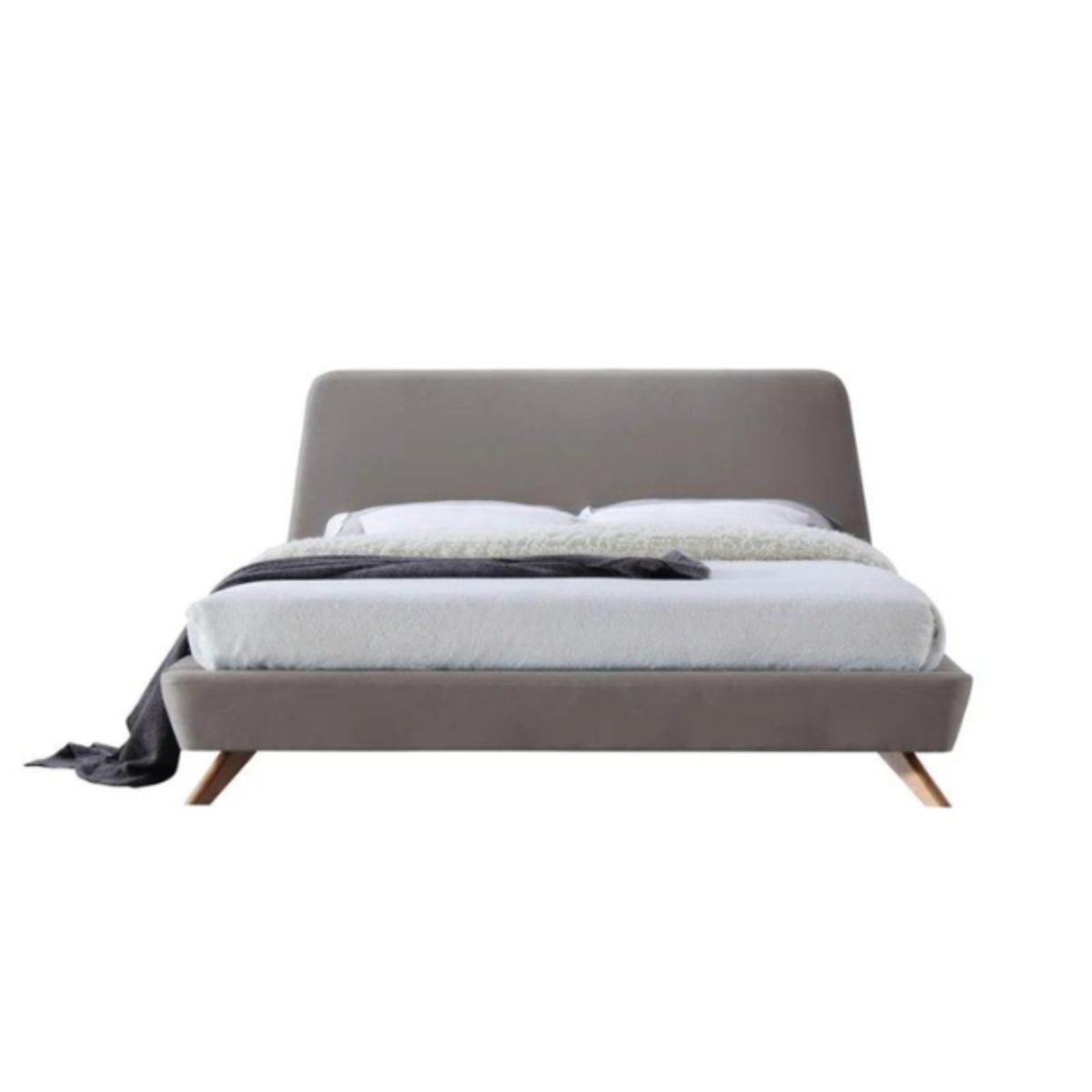 Gobbler Upholstered Bed Without Storage In Suede Fabric