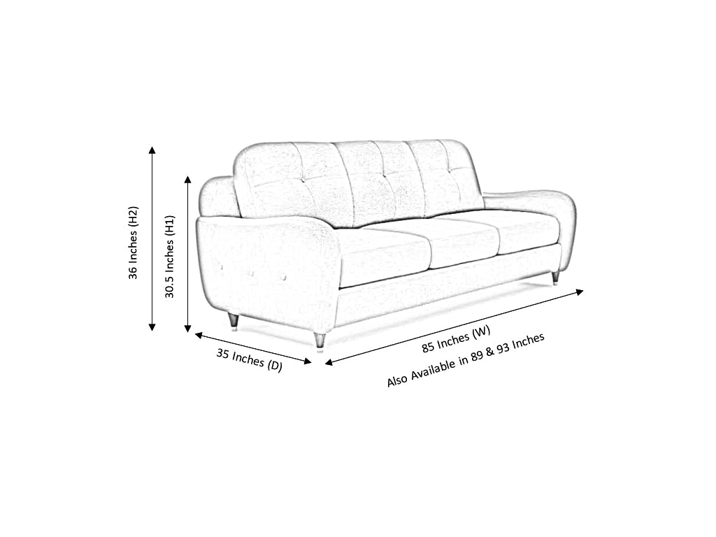 Scott 3 Seater Artificial Leather Sofa