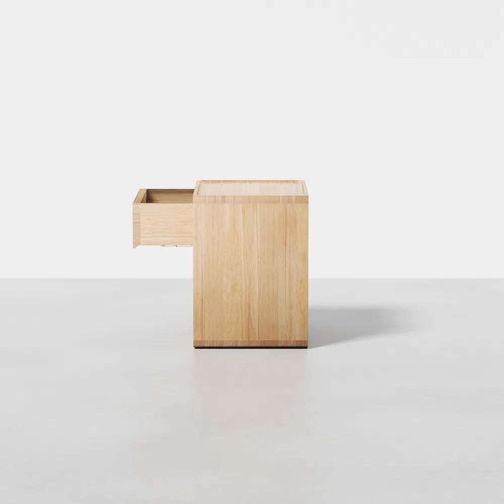 Sael Bedside Table | Solid Walnut/Teak/Oak Wood | 1.2 Feet Length