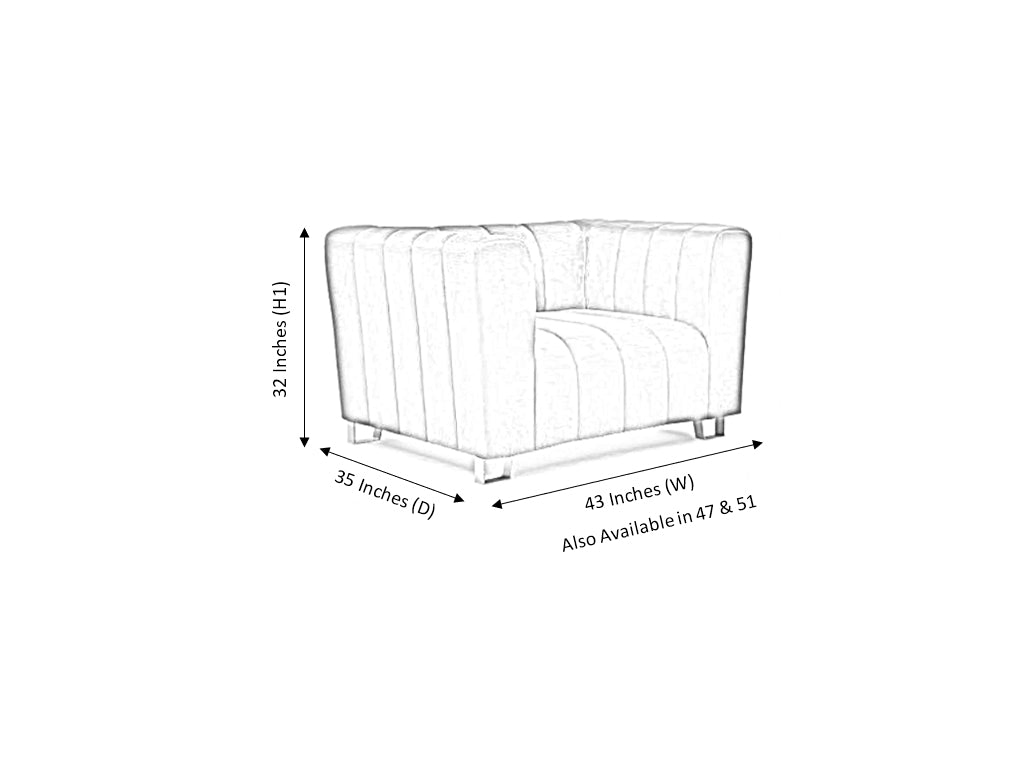 Verna 1 Seater Fabric Sofa