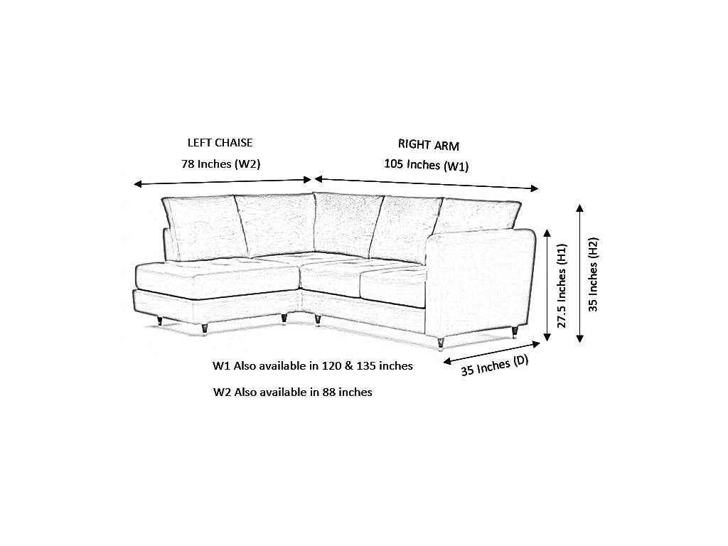 Zinc Corner Artificial Leather RHF With Chaise