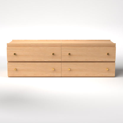 Stava Modular Drawer System | Solid Walnut/Teak/Oak Wood (2x2) | 5.5 Feet Length