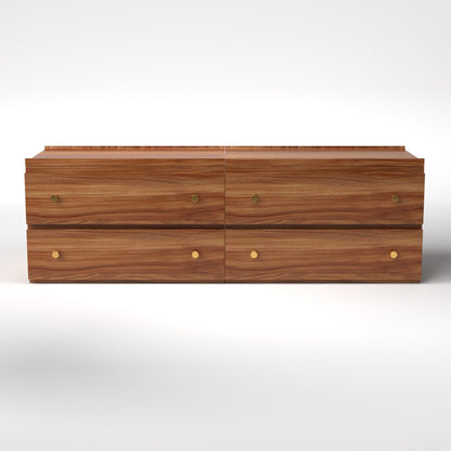 Stava Modular Drawer System | Solid Walnut/Teak/Oak Wood (2x2) | 5.5 Feet Length