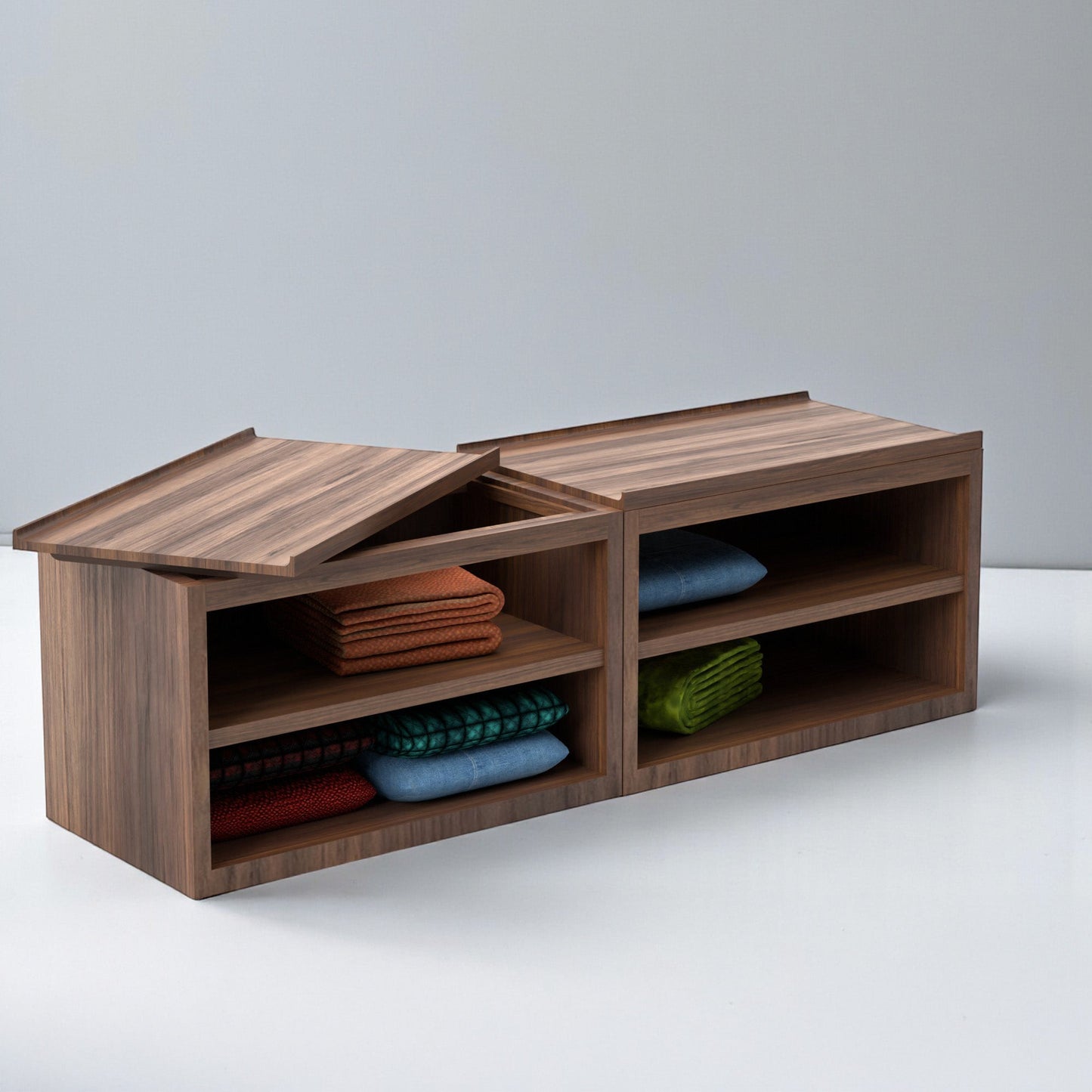 Stava Bedside Table | Solid Walnut/Teak/Oak Wood (Open) | 3 Feet Length