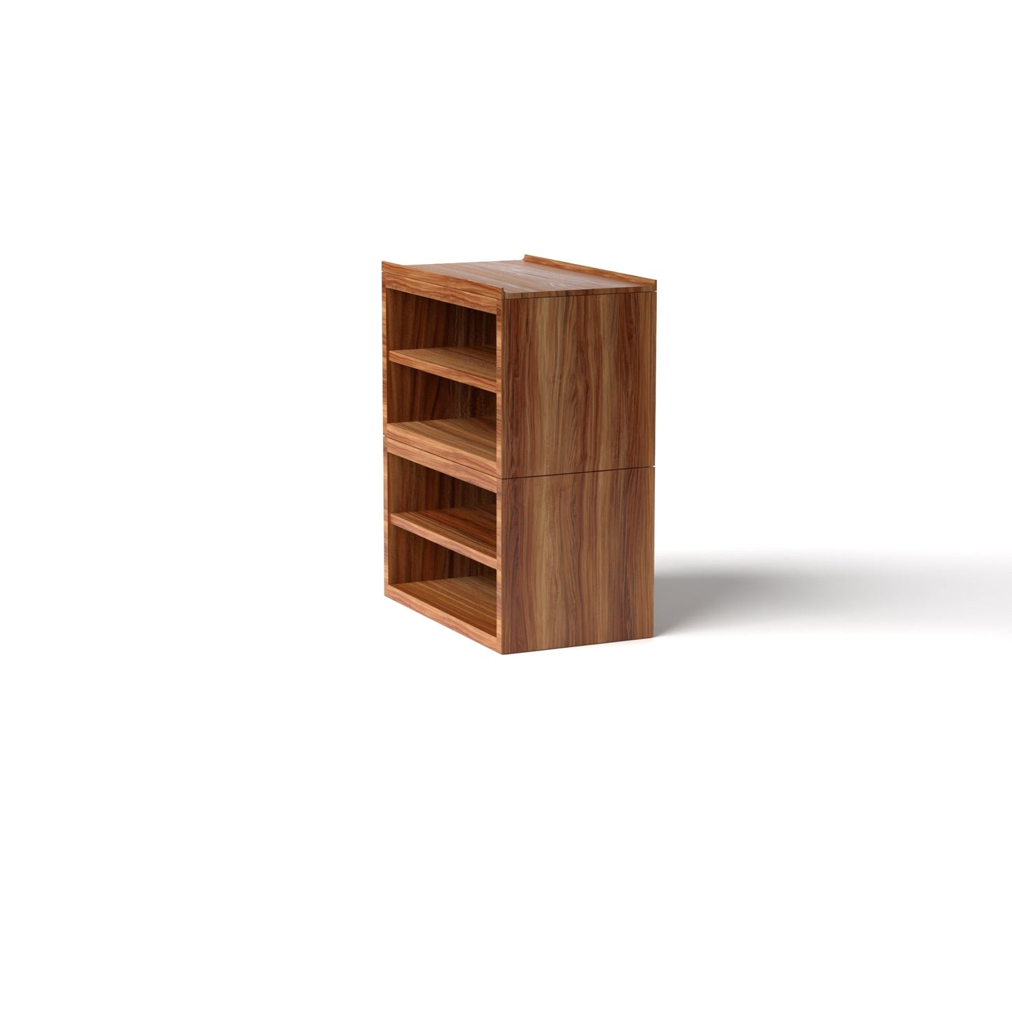 Stava Modular Shelving System | Solid Walnut/Teak/Oak Wood (4x1) | 3 Feet Length