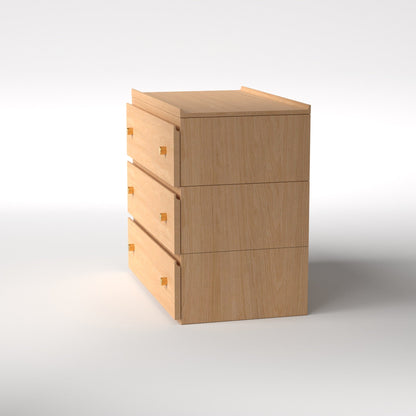 Stava Modular Drawer System | Solid Walnut/Teak/Oak Wood (3x1) | 3 Feet Length