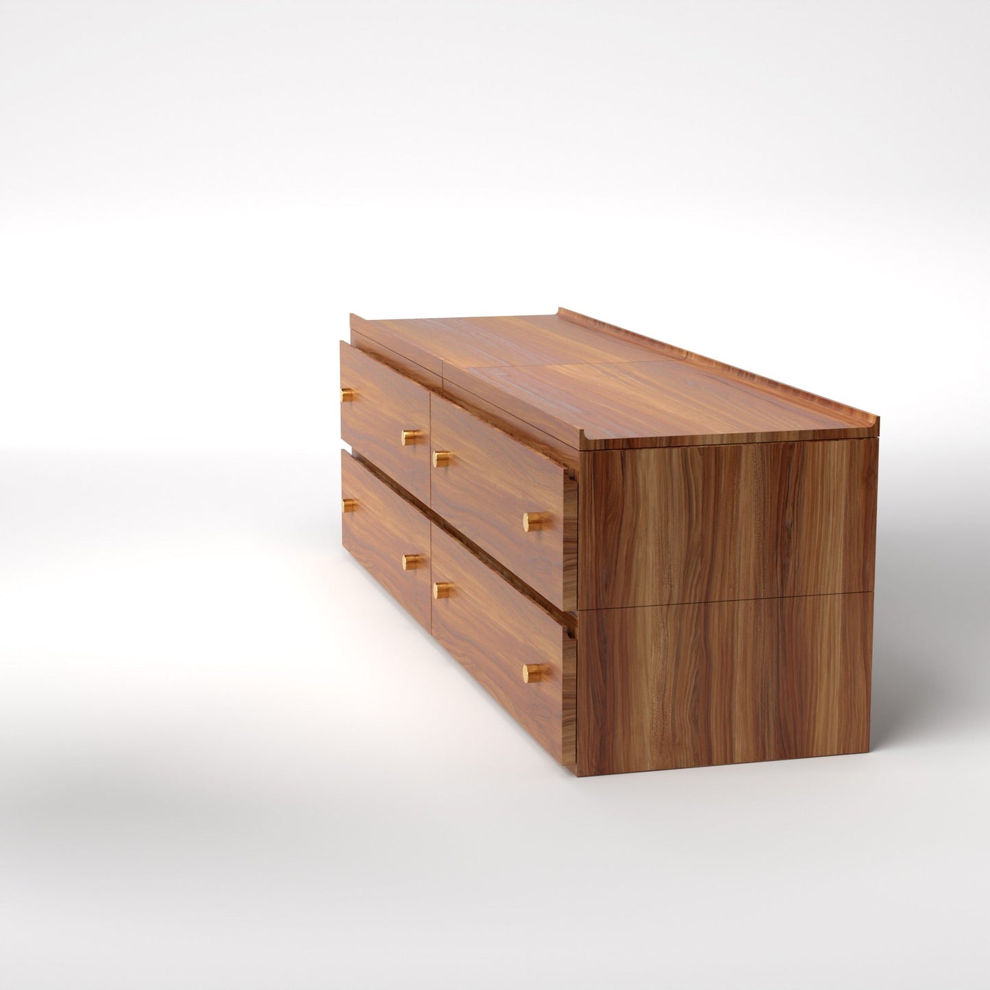 Stava Modular Drawer System | Solid Walnut/Teak/Oak Wood (2x2) | 5.5 Feet Length