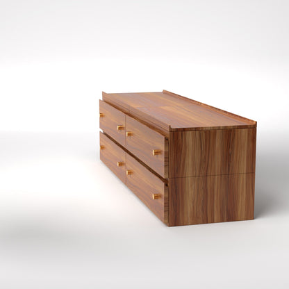 Stava Modular Drawer System | Solid Walnut/Teak/Oak Wood (2x2) | 5.5 Feet Length