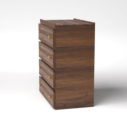 Stava Modular Drawer System | Solid Walnut/Teak/Oak Wood (4x1) | 3 Feet Length
