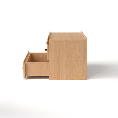 Stava Bedside Table | Solid Walnut/Teak/Oak Wood | 3 Feet Length