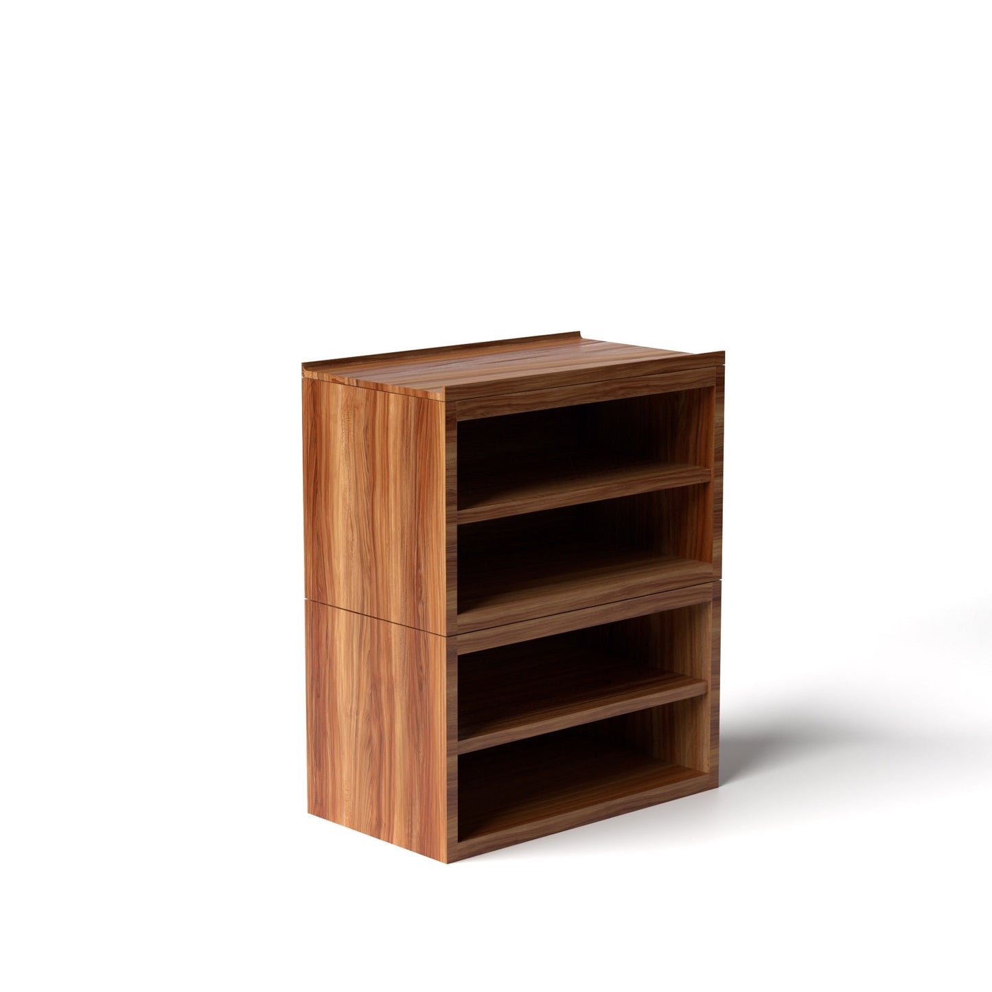 Stava Modular Shelving System | Solid Walnut/Teak/Oak Wood (4x1) | 3 Feet Length