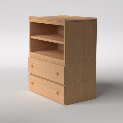 Stava Modular Credenza System | Solid Walnut/Teak/Oak Wood (4x1) | 3 Feet Length