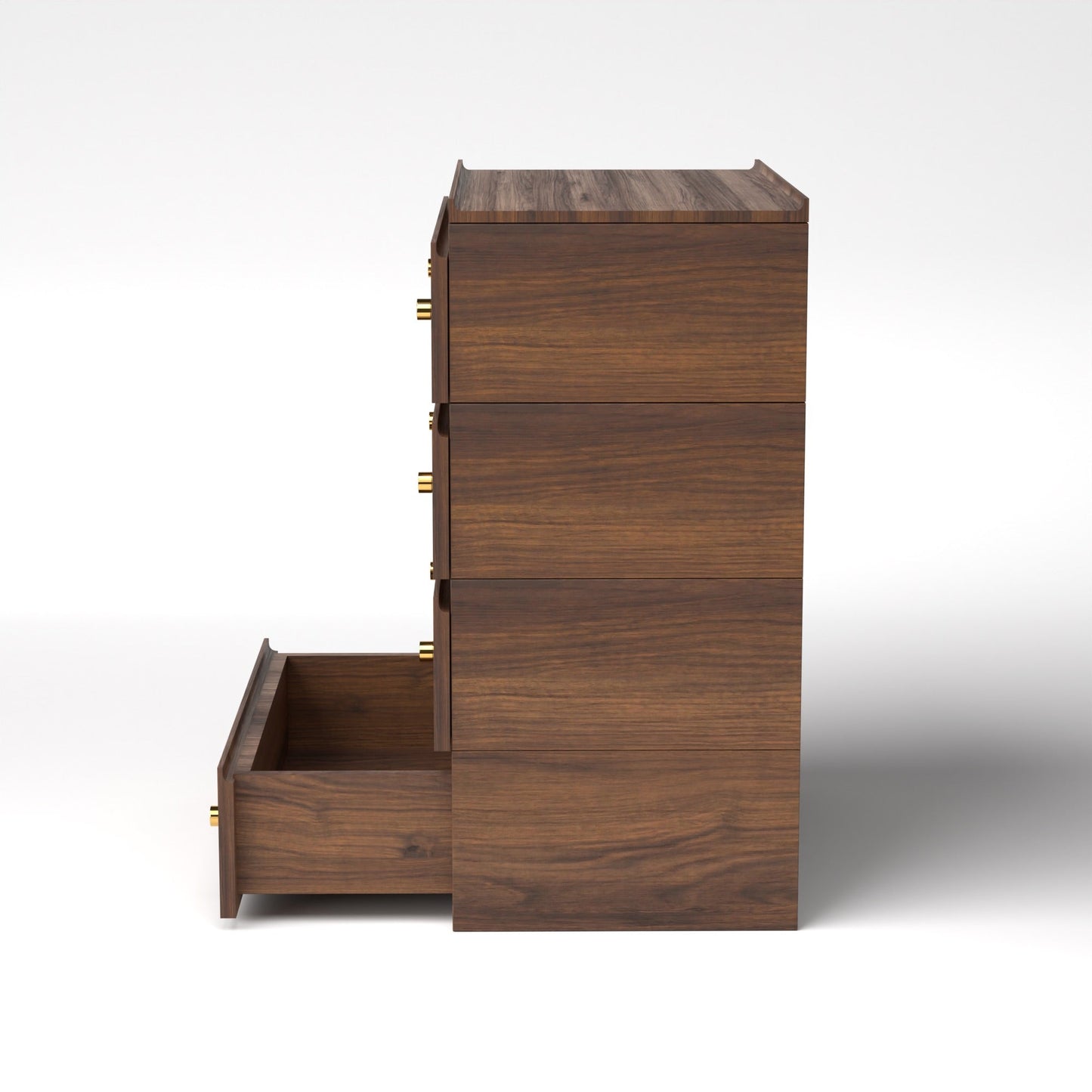 Stava Modular Drawer System | Solid Walnut/Teak/Oak Wood (4x1) | 3 Feet Length