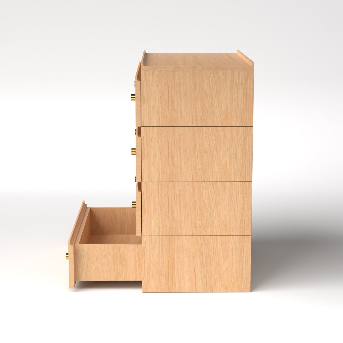 Stava Modular Drawer System | Solid Walnut/Teak/Oak Wood (4x1) | 3 Feet Length