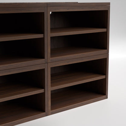 Stava Modular Shelving System | Solid Walnut/Teak/Oak Wood (4x2) | 5.5 Feet Length