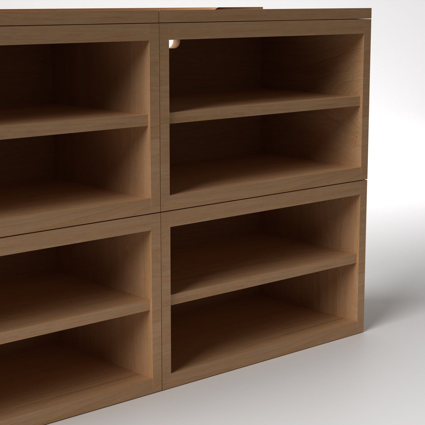 Stava Modular Shelving System | Solid Walnut/Teak/Oak Wood (4x2) | 5.5 Feet Length