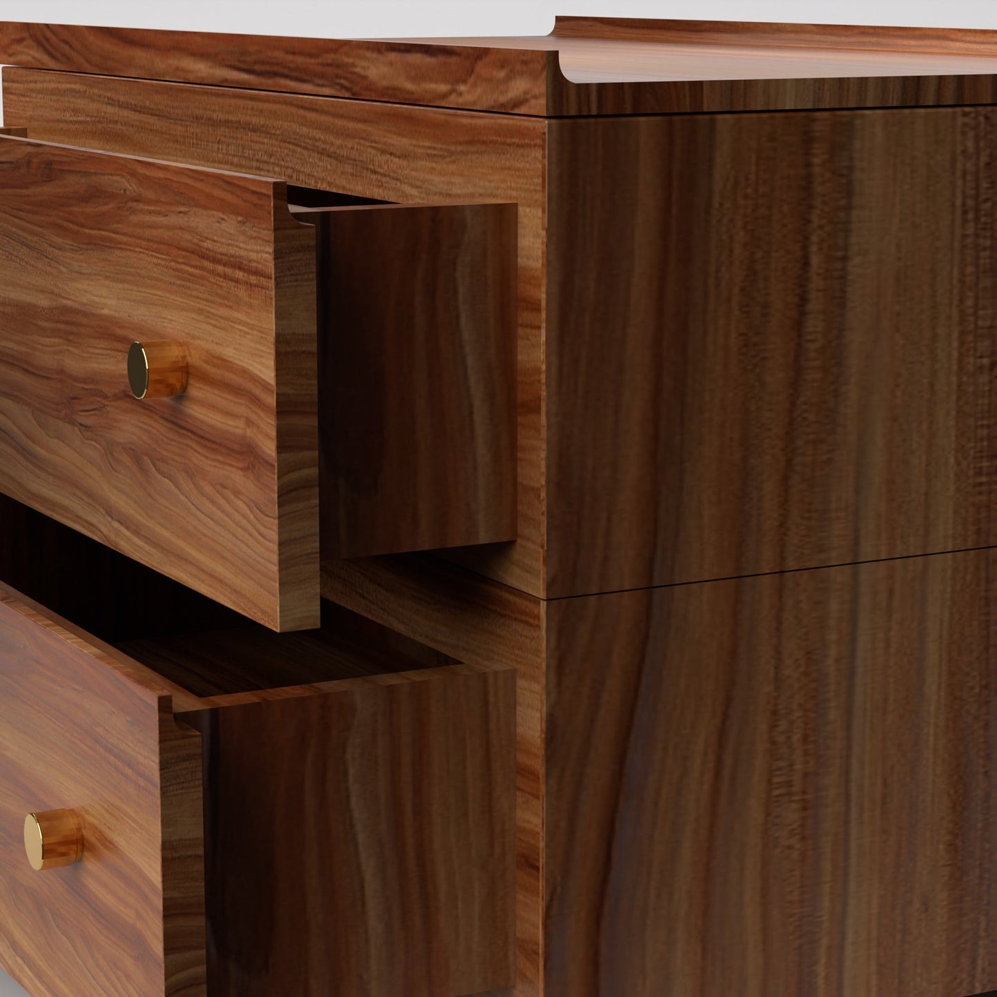 Stava Bedside Table | Solid Walnut/Teak/Oak Wood | 3 Feet Length