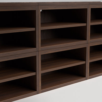 Stava Modular Shelving System | Solid Walnut/Teak/Oak Wood (4x3) | 8 Feet Length