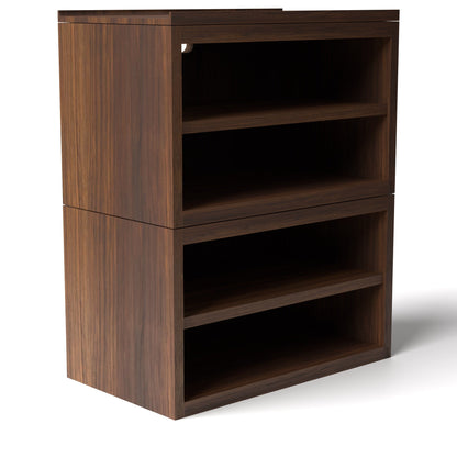 Stava Modular Shelving System | Solid Walnut/Teak/Oak Wood (4x1) | 3 Feet Length