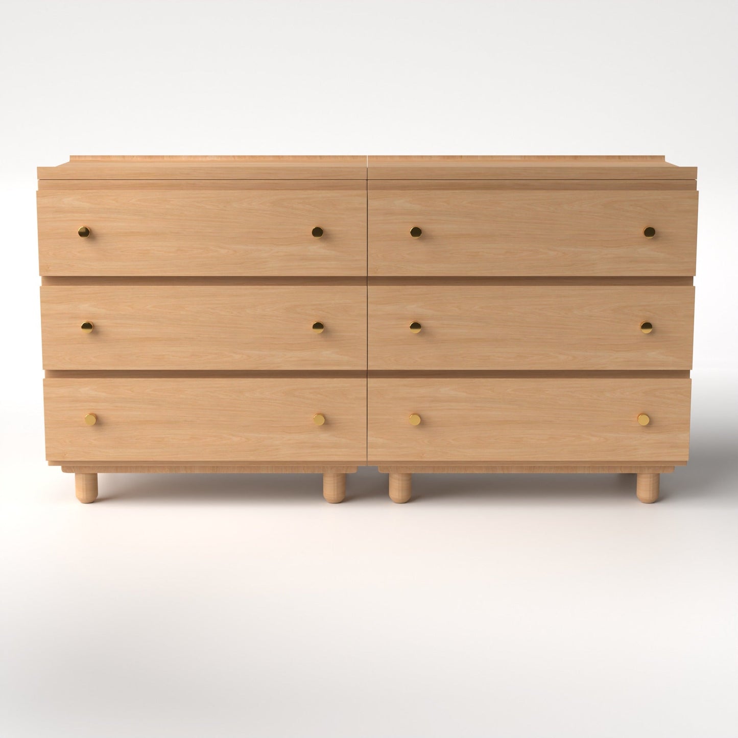 Stava Modular Drawer System | Solid Walnut/Teak/Oak Wood (3x2) | 5.5 Feet Length