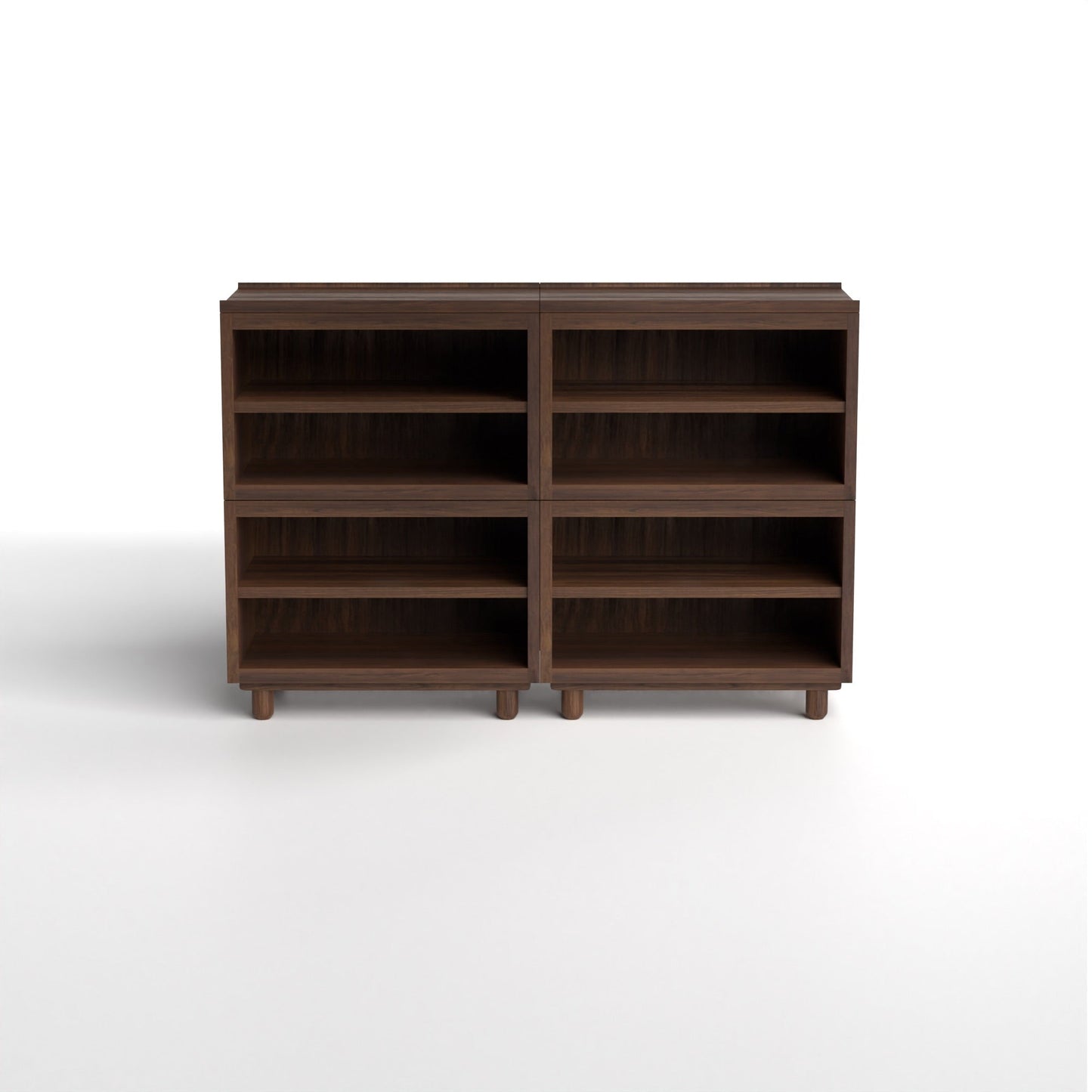 Stava Modular Shelving System | Solid Walnut/Teak/Oak Wood (4x2) | 5.5 Feet Length