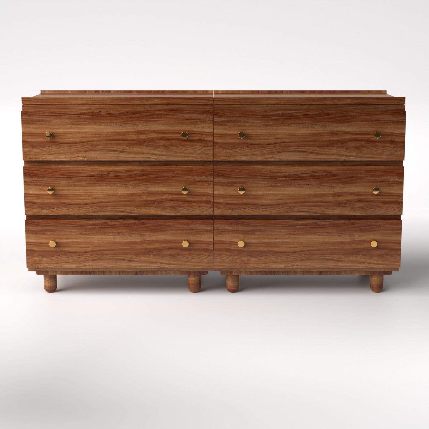Stava Modular Drawer System | Solid Walnut/Teak/Oak Wood (3x2) | 5.5 Feet Length