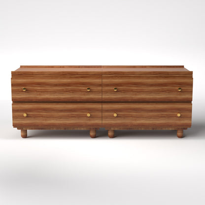 Stava Modular Drawer System | Solid Walnut/Teak/Oak Wood (2x2) | 5.5 Feet Length