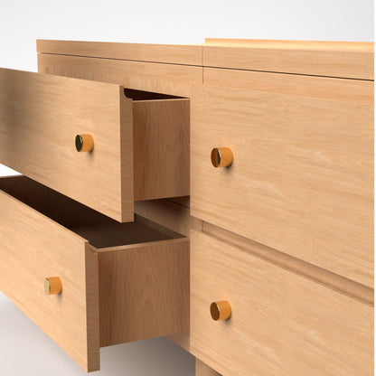 Stava Modular Drawer System | Solid Walnut/Teak/Oak Wood (2x2) | 5.5 Feet Length