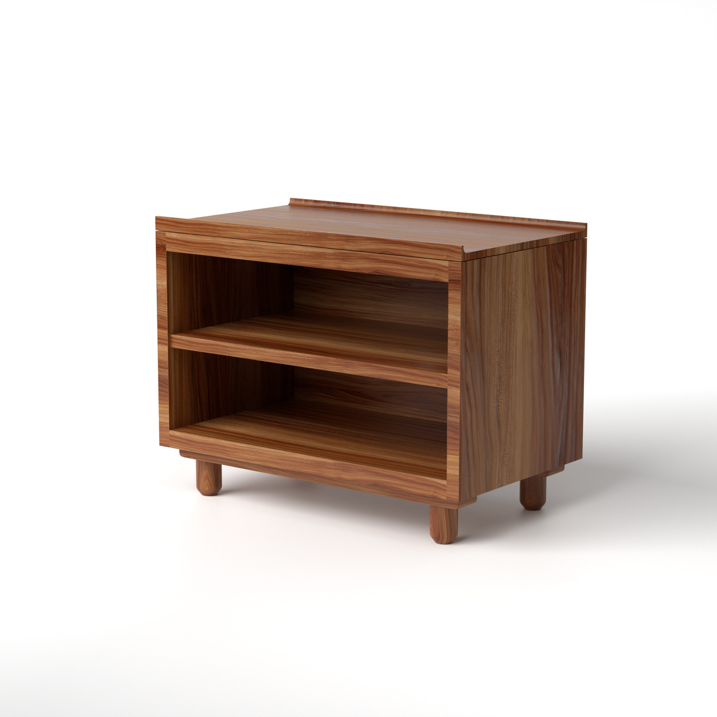 Stava Bedside Table | Solid Walnut/Teak/Oak Wood (Open) | 3 Feet Length
